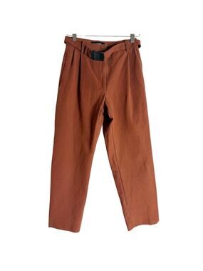 Rachel Comey Rust Brown Belted Pleated Straight Leg High Rise Pants Size 00
